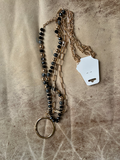 Semi precious stones and circle dangle