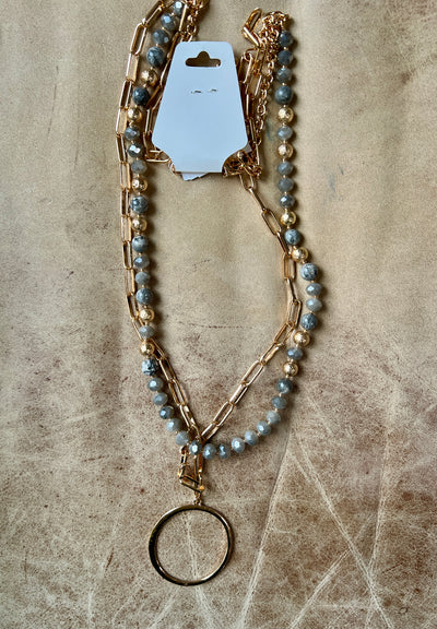 Semi precious stones and circle dangle