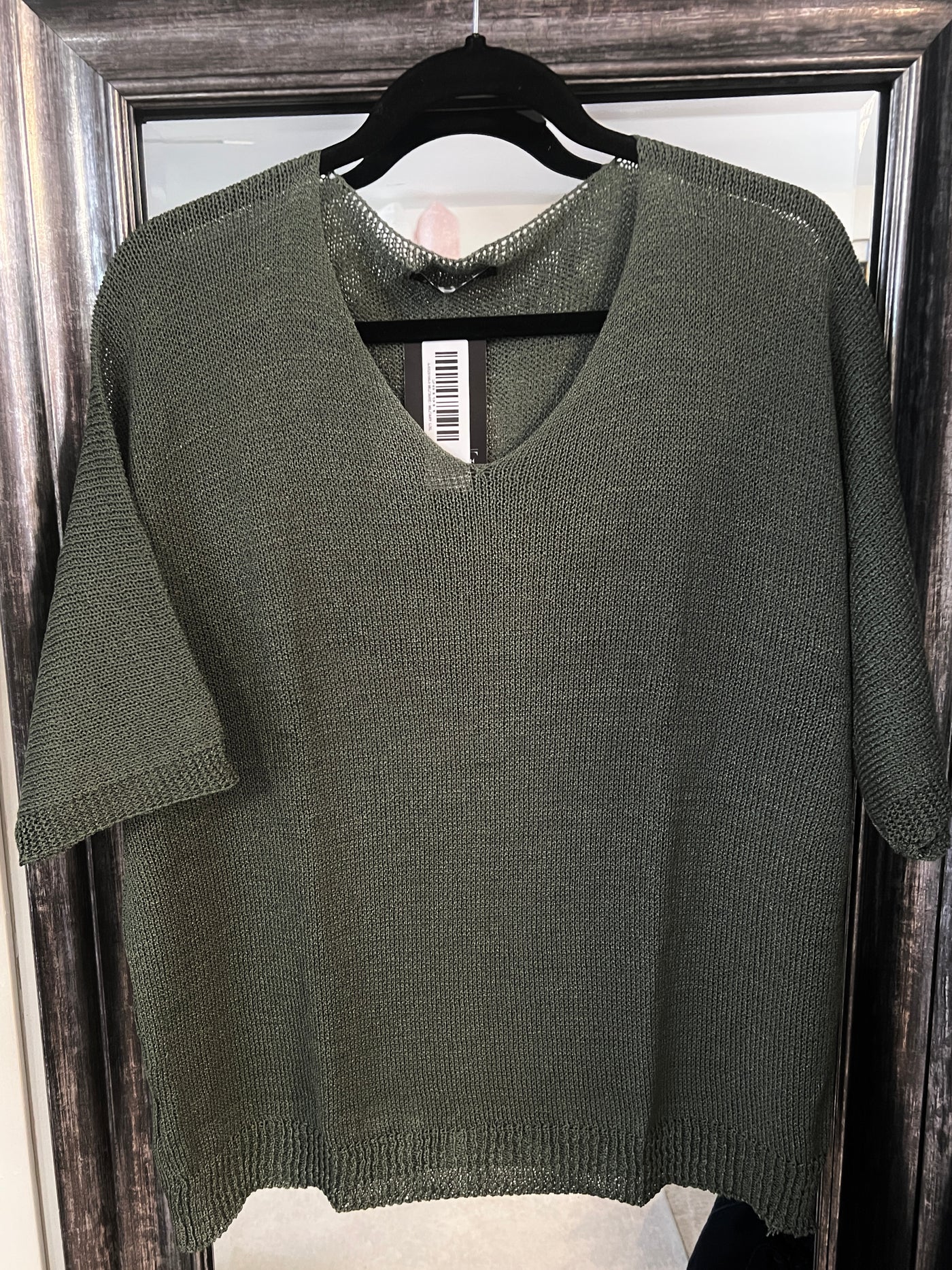 Short Sleeved V-Neck Sweater - Two Colours