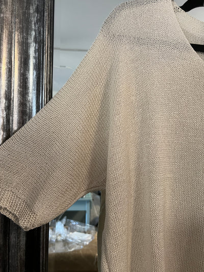 Short Sleeved V-Neck Sweater - Two Colours
