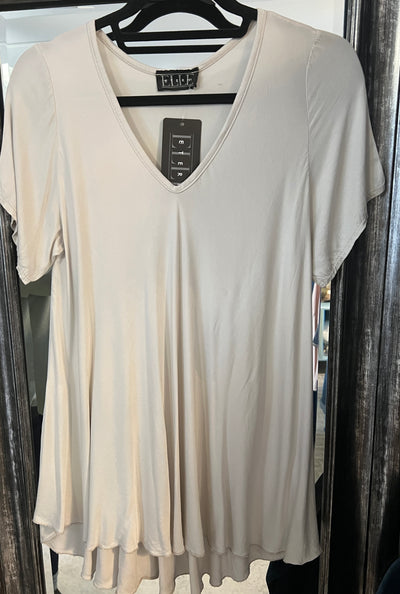 Short Sleeve V neck high low top 2 colours