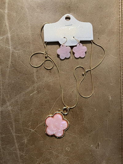 Flower Necklace Set-  6 colours