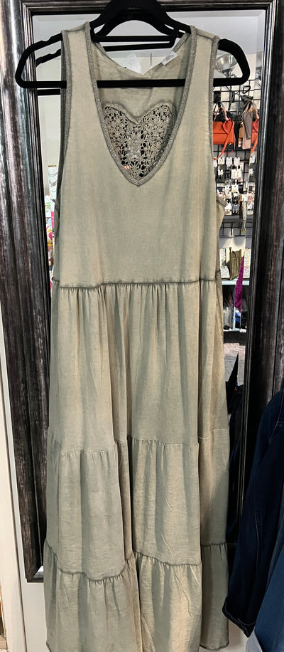 Embroidered Heart Maxi Dress- Two Colours