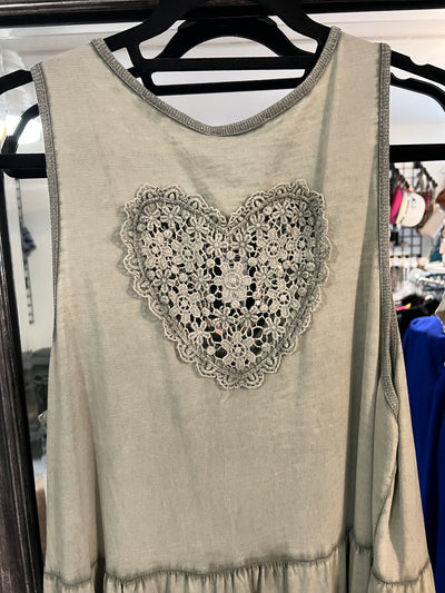 Embroidered Heart Maxi Dress- Two Colours