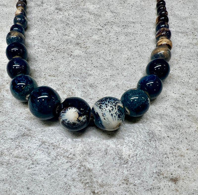 Glazed Bobble necklaces with earrings 3 colours