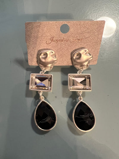 Teardrop Jewel Earrings- Two Colours