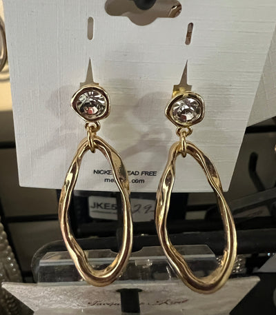 Diamond and Gold drop earring stud