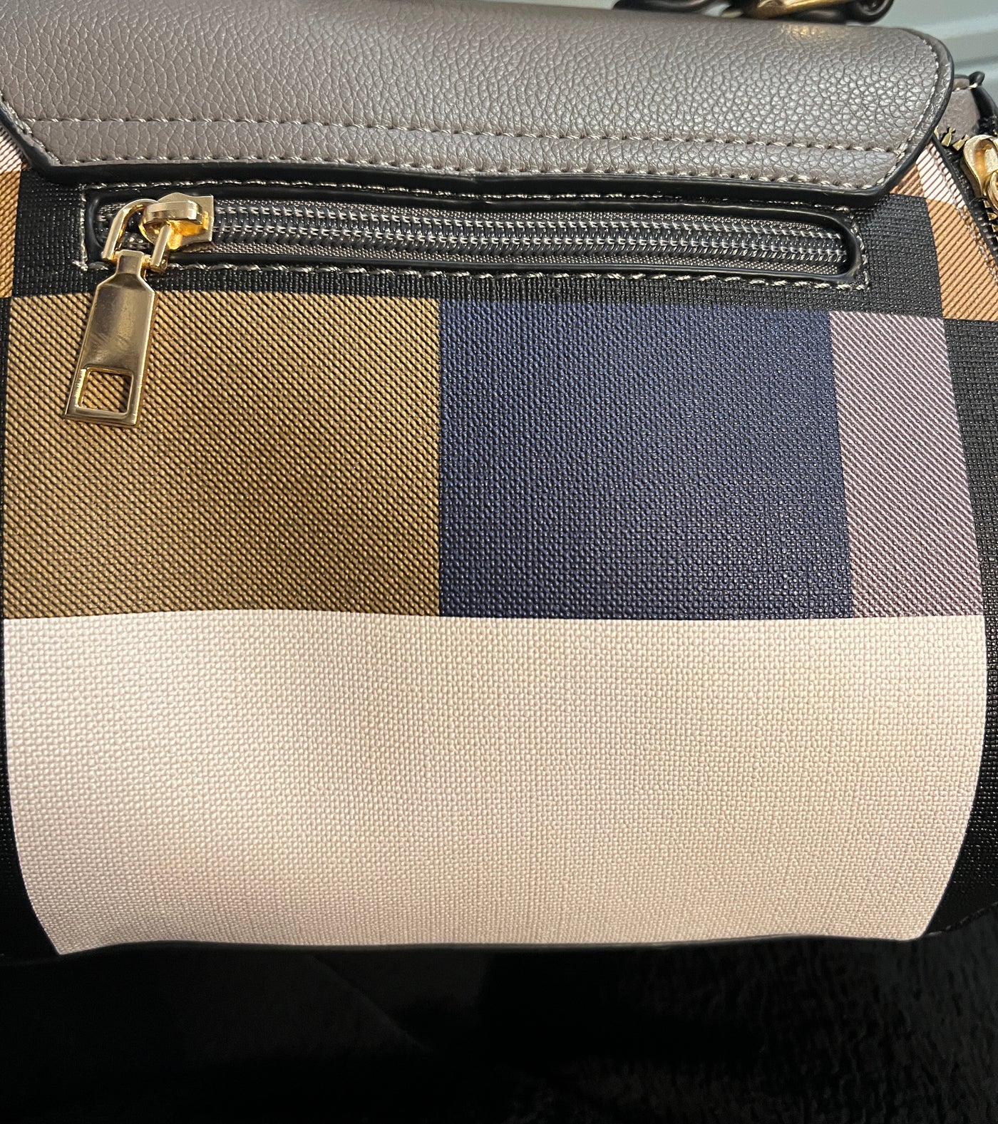 Bella Small Saddlebag, Blue Plaid