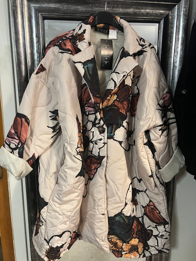 Italian Floral Puffer Coat  - Three colours