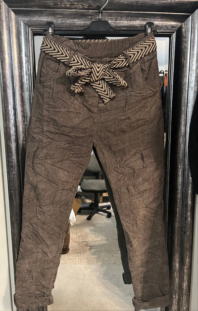 Italian Jogger Pants with Belt