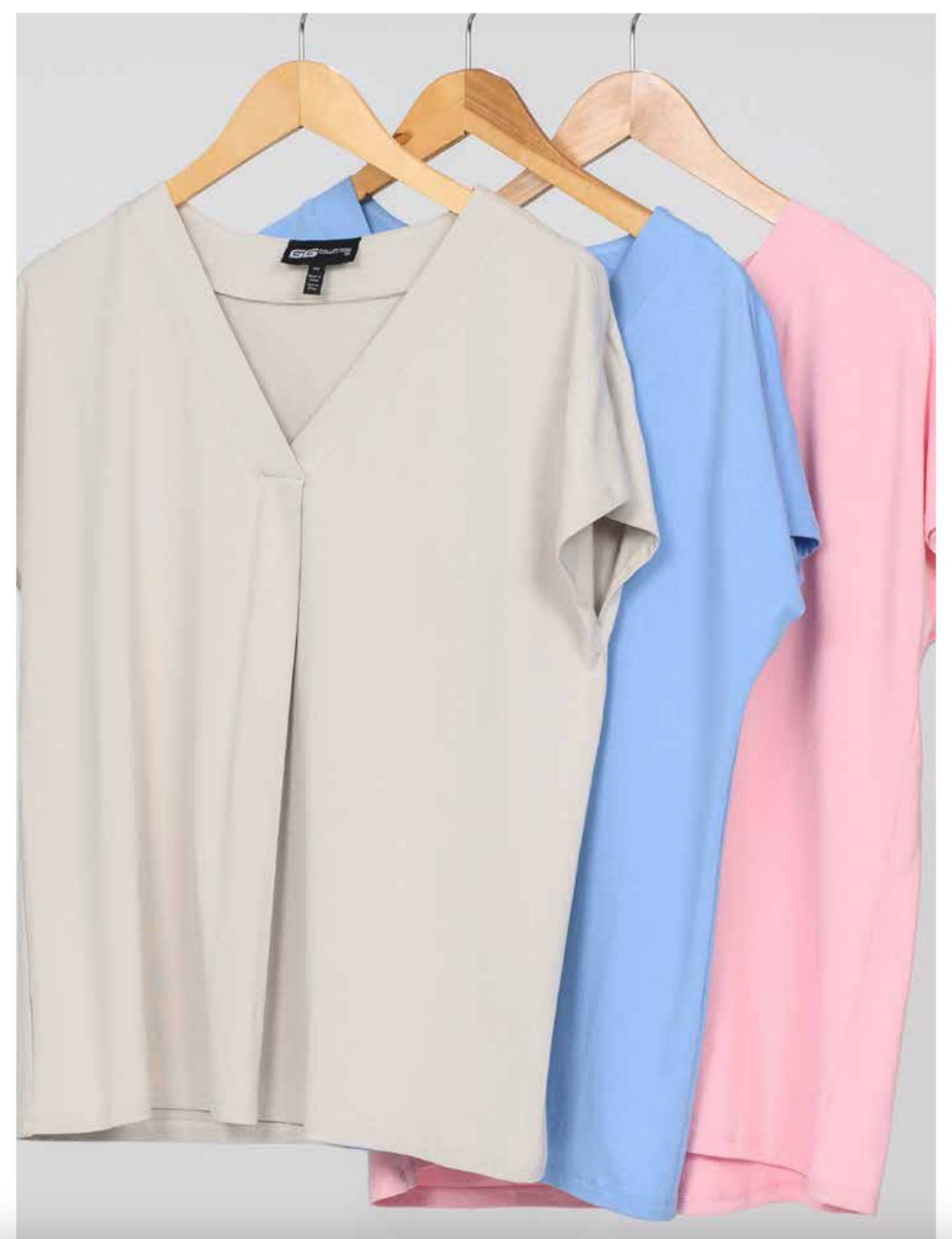 V-Neck Top with Front Pleat 3 Colours