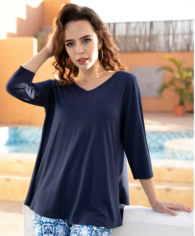 Bamboo reversible 3/4 sleeve tops 2 colours