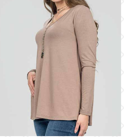 Long Sleeve V neck top 4 colours