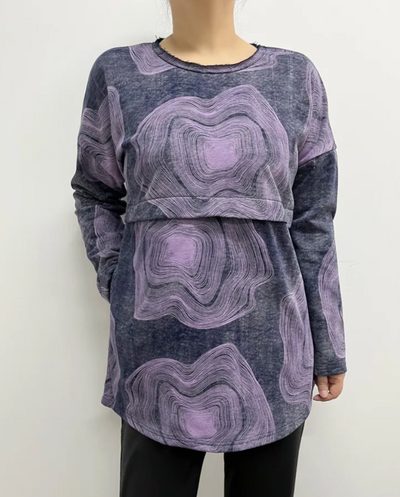 Crew neck tunic with pockets 2 colours