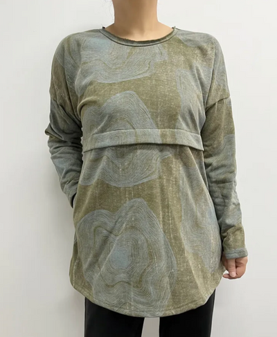 Crew neck tunic with pockets 2 colours