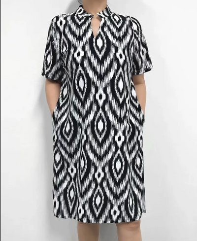 Short sleeve V- neck dress Sun SAFE ultraviolet fabric 2 colours