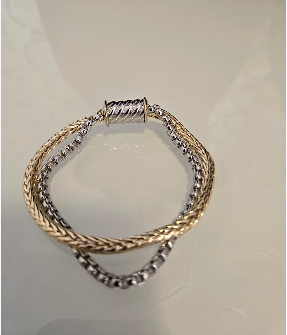 Two Strand Bracelet  - Gold and Silver