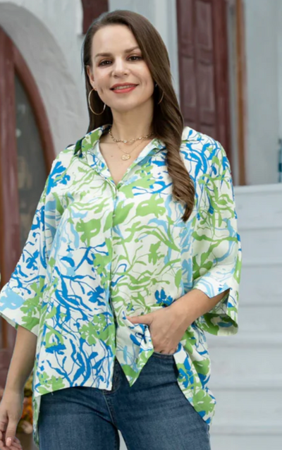 Mary Anne's Abstract Print Shirt - Two Colours