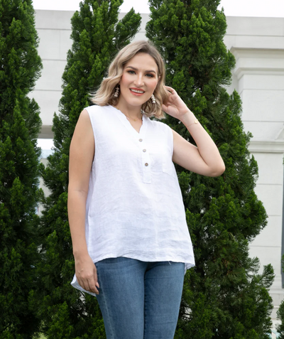 High Low Linen Tank