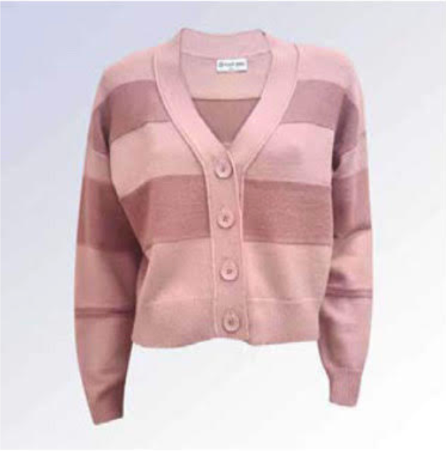 Striped Blush Button Cardigan