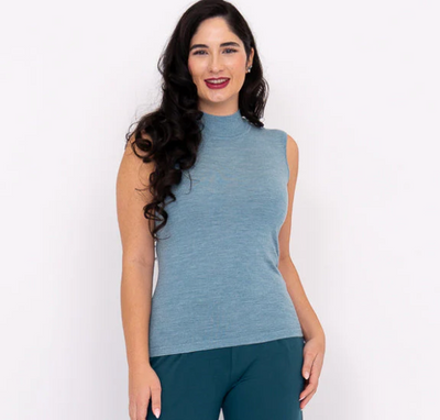 Rita Mock Neck Sweater in Teal