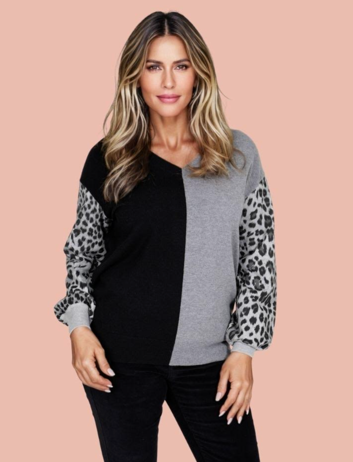 Animal Colour Block Sweater