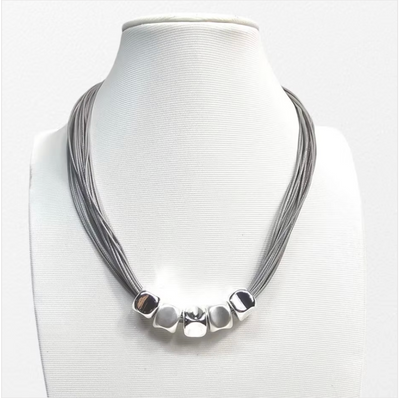 Magnetic Closure Cube Multistrand Necklace