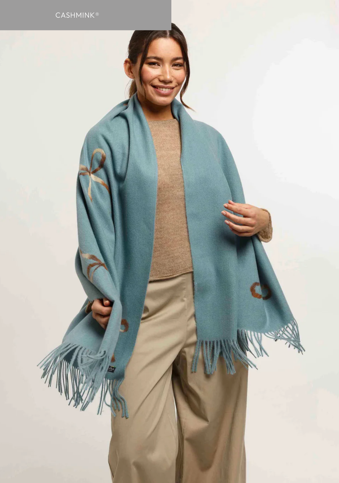 Fraas Embroidered Bow Stole with Fringes