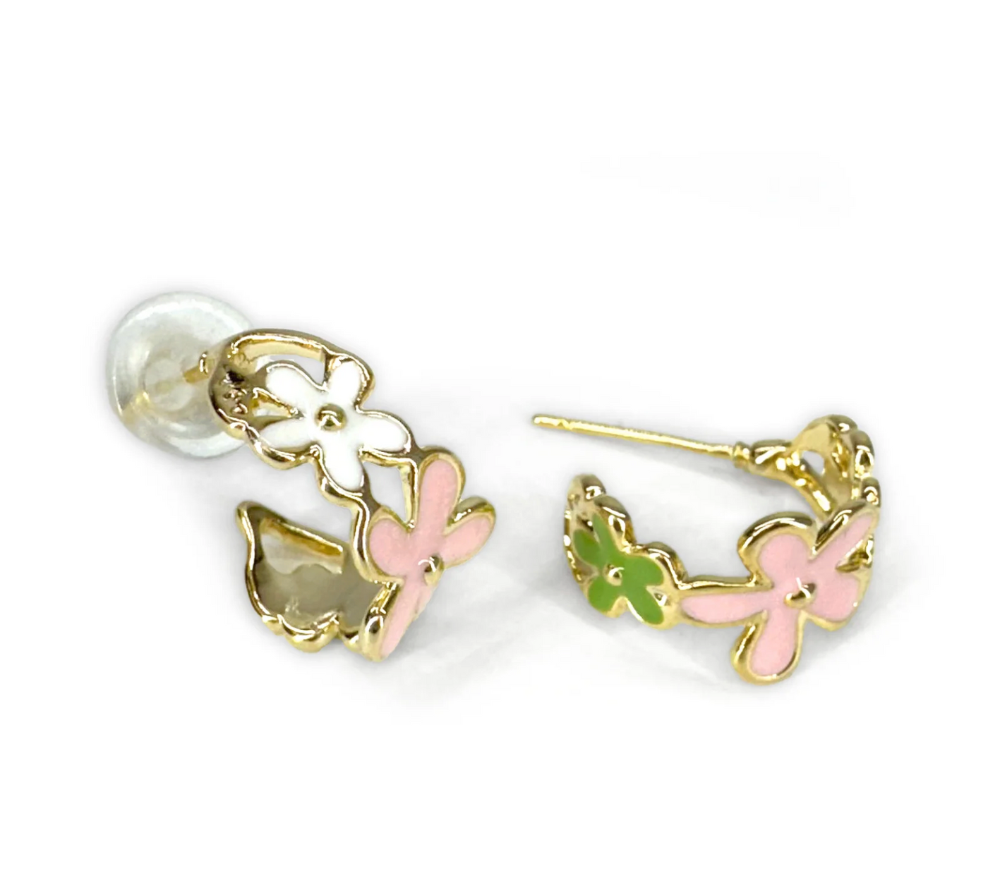 Daisy Hoop Stud earings 2 colours