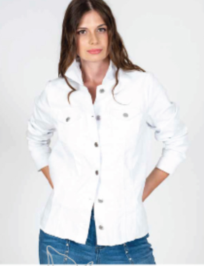 White Denim long Jacket