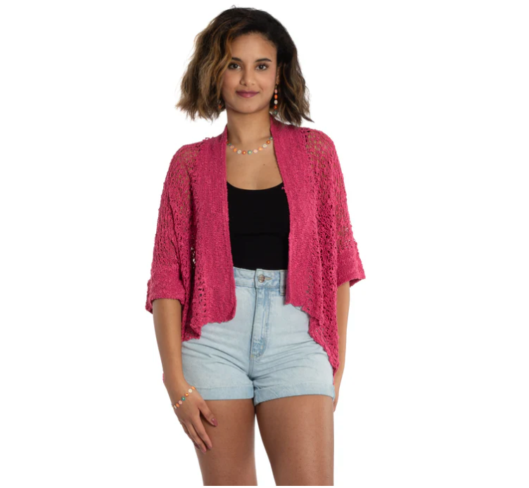 Popcorn knit short cardigans 6 colours