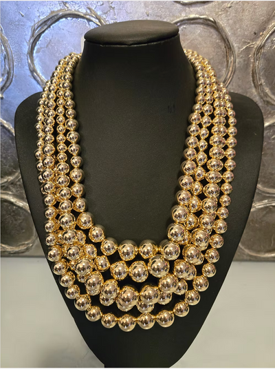 Five Strand Pearl Necklace Set -  Three colours
