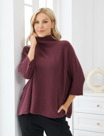 Mock Neck Knit Sweater - 4 Colours