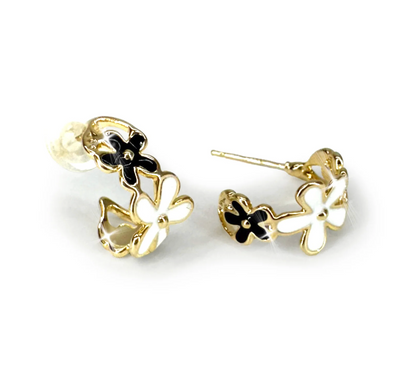 Daisy Hoop Stud earings 2 colours