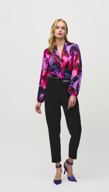 Relaxed Ankle Length Pant with Silver Buckle by Joseph Ribkoff