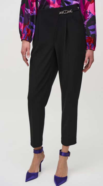 Relaxed Ankle Length Pant with Silver Buckle by Joseph Ribkoff