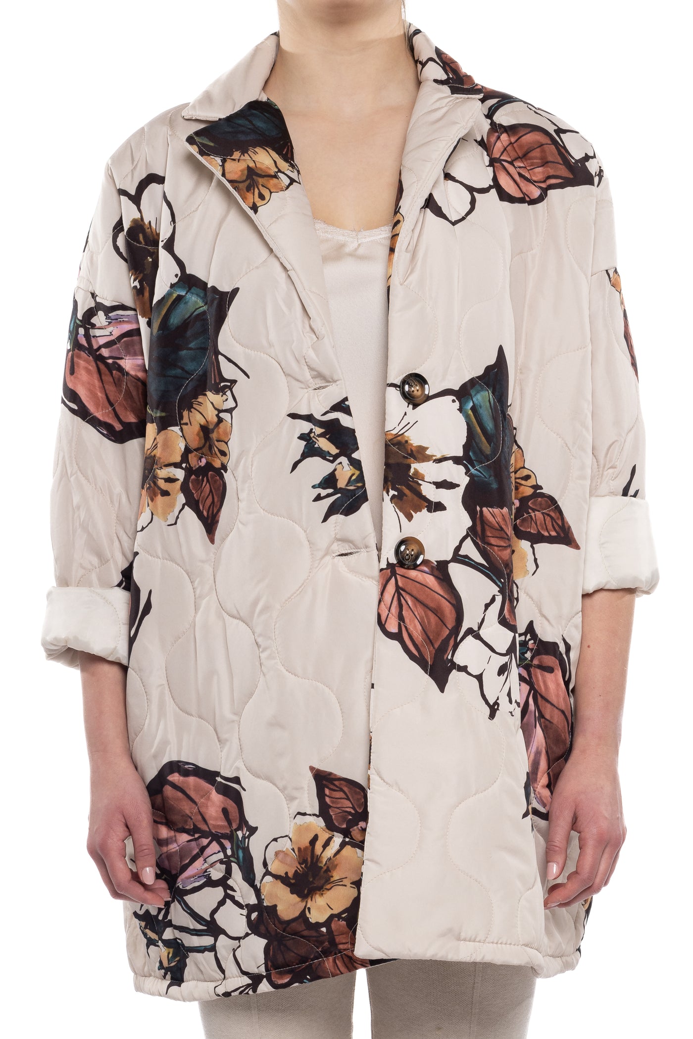 Italian Floral Puffer Coat  - Three colours