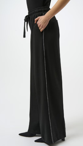 Scuba Wide Leg Pull up Pant with Silver Trim