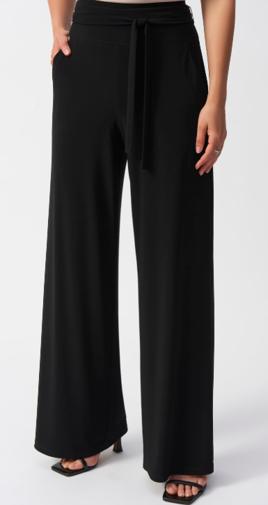 Silky knit Wide leg pant with sash- Joseph Ribkoff