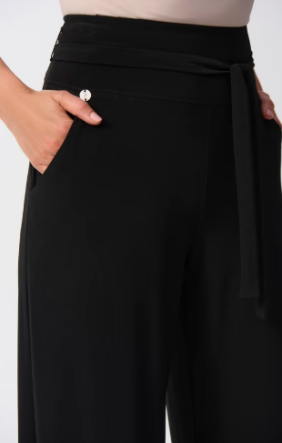 Silky knit Wide leg pant with sash- Joseph Ribkoff