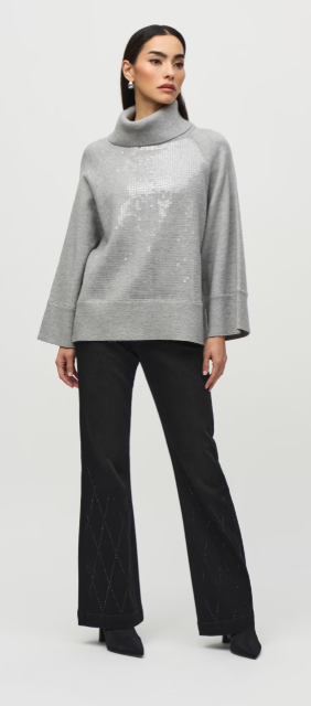 Relaxed fit Sequined Pull Over Sweater