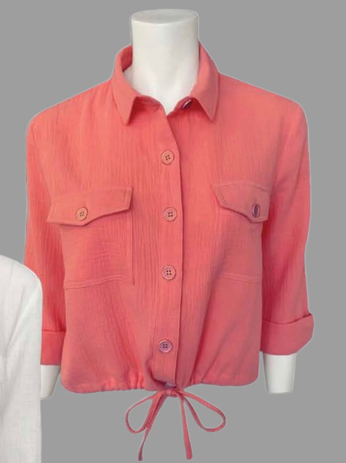 Gauze textured Button up Blouse