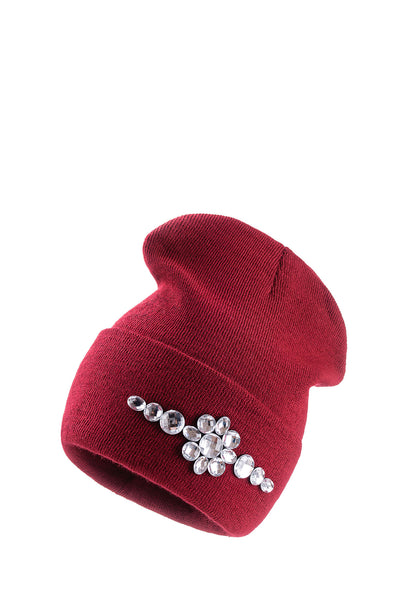 Mona Crystal Accent knit Beanie