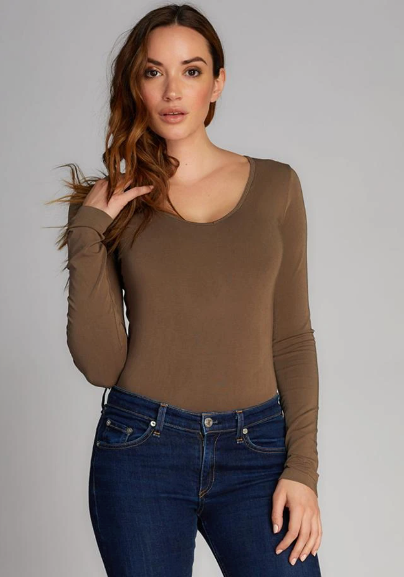 Bamboo long Sleeve V Neck