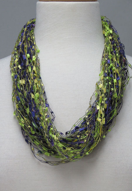 String Magnet Necklace - Lime & Purple